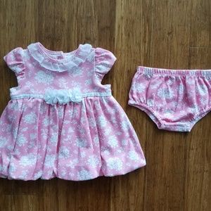 Pink and White Bubble Hem Dress